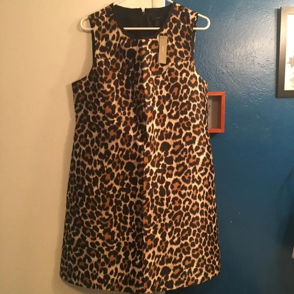 NWT J Crew leopard print shift dress - Picture 2 of 8